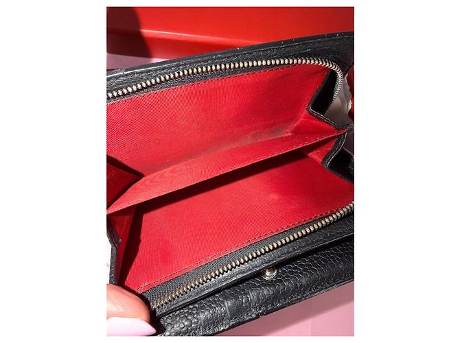 Lancel grained leather wallet in black - view 10