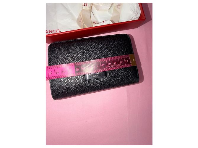 Lancel grained leather wallet in black - view 13