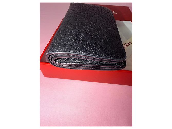 Lancel grained leather wallet in black - view 6