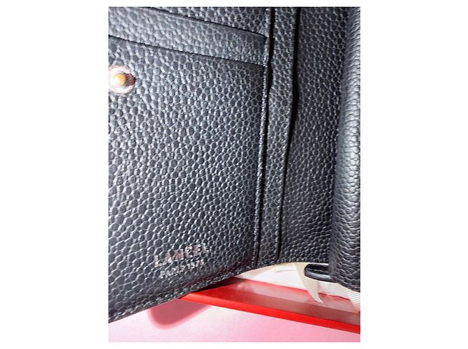 Lancel grained leather wallet in black - view 8