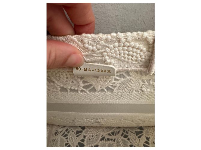 Borsa Dior Book Tote in pizzo avorio Crudo Bianco sporco - vista 4