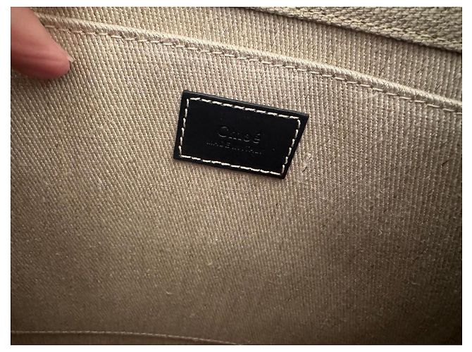 Chloé Borsa tote Chloe Woody in tela Marrone Beige - vista 2