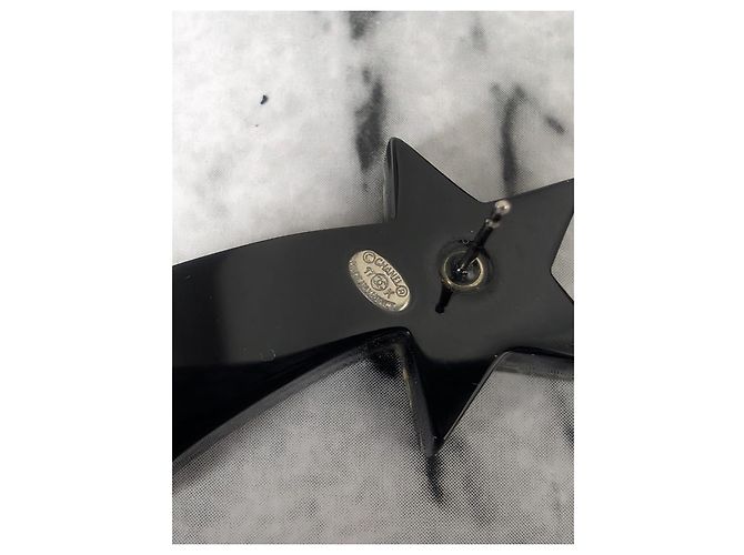 Orecchini piercing Chanel Silver CC 17K Black Purple Glitter Shooting Star Nero D'oro Porpora - vista 9