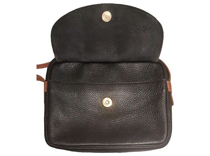 Courreges Borsa a tracolla in pelle nera e marrone Nero - vista 3
