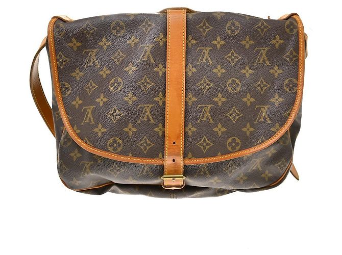 Louis Vuitton Saumur Monogram 35 Castaño - vista 2