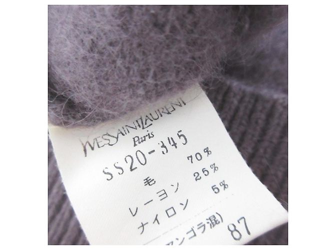 Yves Saint Laurent Wollstrickpullover Lila Dunkelviolett - Ansicht 6