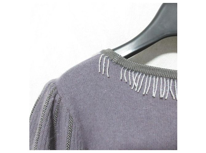Yves Saint Laurent Wollstrickpullover Lila Dunkelviolett - Ansicht 8