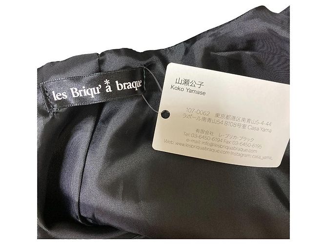 Autre Marque Abrigo sin cuello de tweed Les Briqu'a braque Negro - vista 6