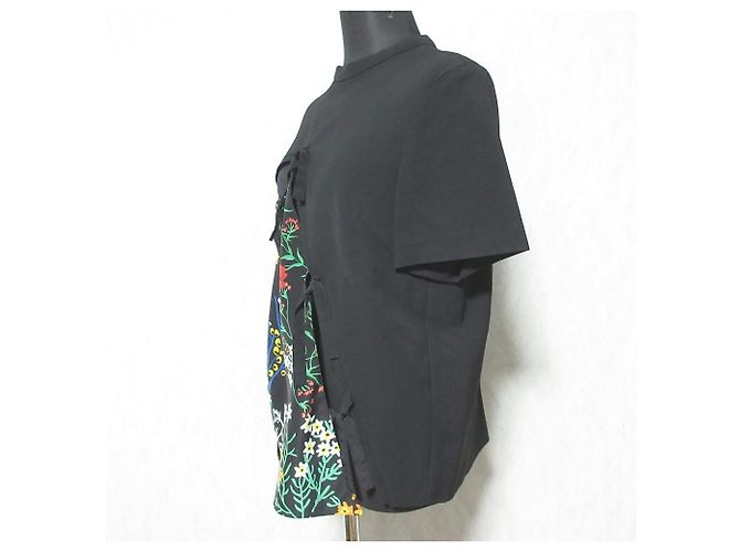 Autre Marque Top Docking AKIRANAKA con stampa floreale e cutout Nero - vista 3