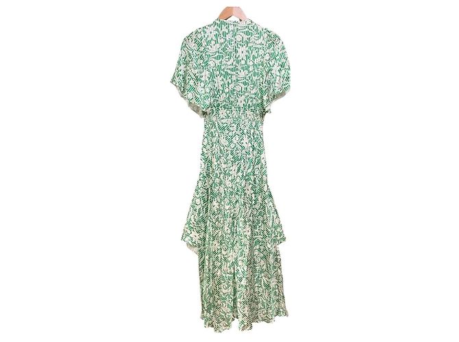 maje Asymmetrisches langes Kleid Grün - Ansicht 2