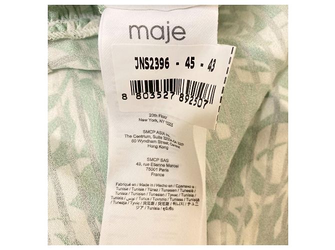 maje Asymmetrisches langes Kleid Grün - Ansicht 8