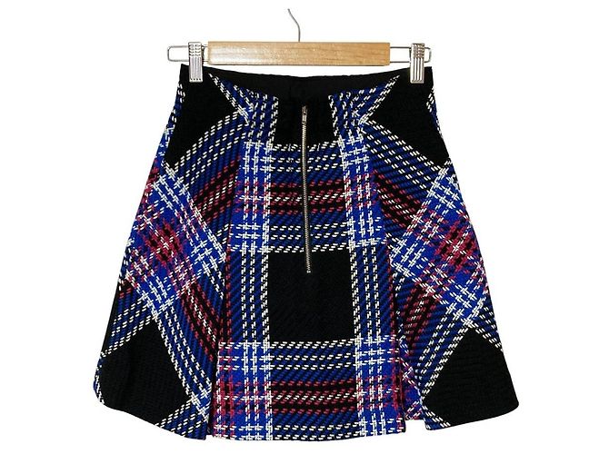 Autre Marque Falda acampanada Snidel Tweed Check Negro - vista 2