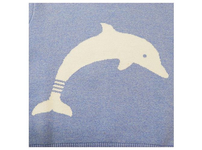 Thom Browne 4BAR Wollpullover mit Delfin-Intarsia Weiß - Ansicht 2