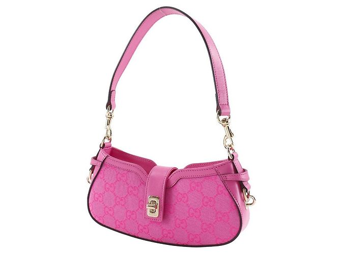 Borsa a tracolla mini Gucci Moon Side in tela GG Rosa - vista 2