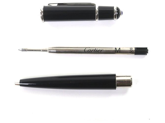 Penna a sfera Cartier Diabolo de Cartier Nero Argento - vista 3