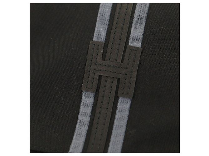 Cappello bucket Hermès Fred H Stripe58 in cotone Nero - vista 8