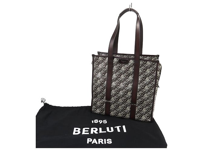 Borsa Tote Berluti Cava de Voyage Toile Malbeuf Bronzo - vista 2