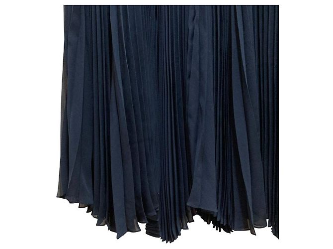 Autre Marque Falda larga de encaje plisada rokh Azul Azul marino - vista 3
