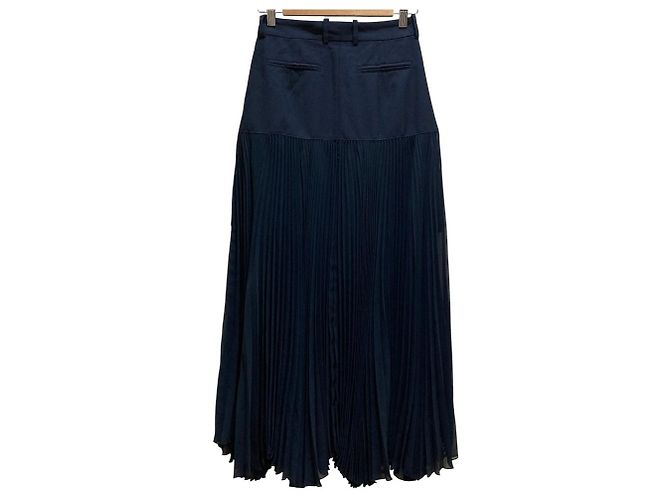 Autre Marque Falda larga de encaje plisada rokh Azul Azul marino - vista 4
