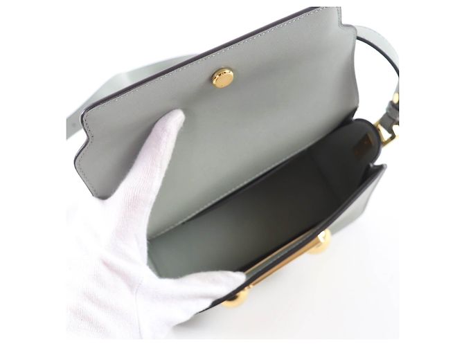 Borsa a tracolla in pelle Marni TRUNKAROO Verde - vista 8