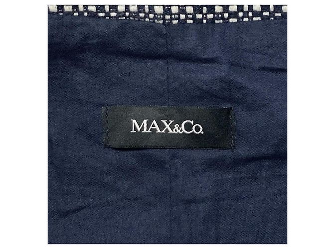 Autre Marque Chaqueta Riders sin cuello de tweed Max&co Azul Azul marino - vista 7
