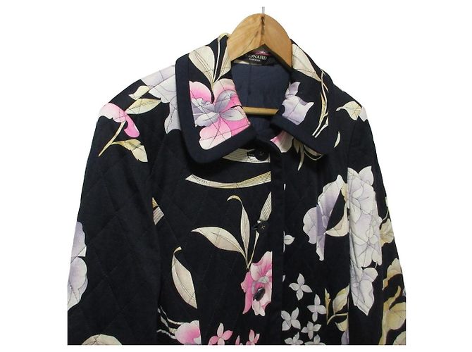 Autre Marque Steppmantel aus Seidenmischung mit Blumenprint LEONARD Schwarz - Ansicht 3