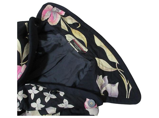 Autre Marque Steppmantel aus Seidenmischung mit Blumenprint LEONARD Schwarz - Ansicht 8