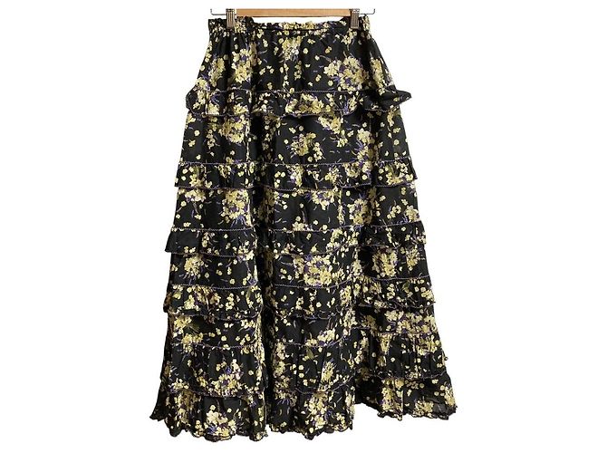 Autre Marque Falda a capas con estampado floral PINK HOUSE Negro Púrpura - vista 3