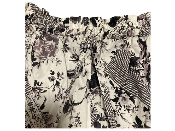Autre Marque Falda larga de encaje con estampado floral PINK HOUSE Blanco - vista 3
