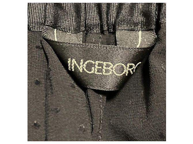Autre Marque Ingeborg Dot Flocky Langer Rock Schwarz - Ansicht 4