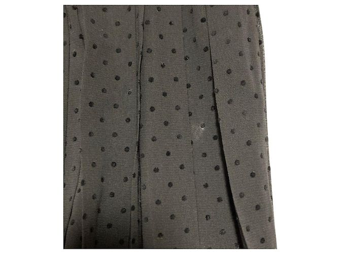 Autre Marque Ingeborg Dot Flocky Langer Rock Schwarz - Ansicht 8
