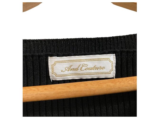 Autre Marque And Couture Strickpullover mit Rüschenärmeln Schwarz - Ansicht 4