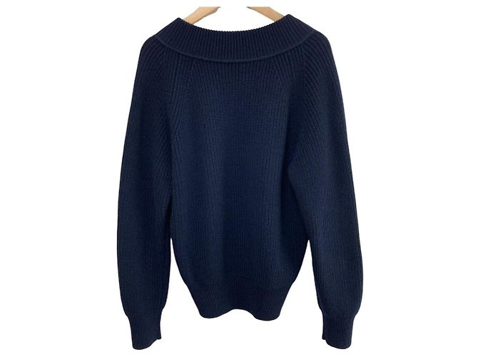 Autre Marque SLOANE 5G Merino-Wollpullover Blau Marineblau - Ansicht 2