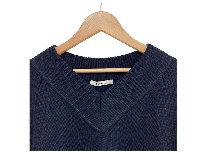 Autre Marque SLOANE 5G Merino-Wollpullover Blau Marineblau - Ansicht 3