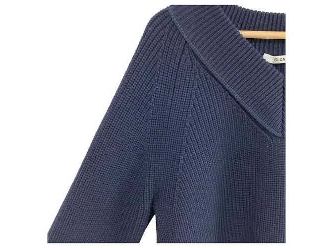 Autre Marque SLOANE 5G Merino-Wollpullover Blau Marineblau - Ansicht 4
