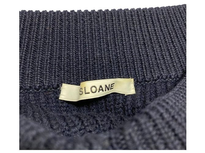 Autre Marque SLOANE 5G Merino-Wollpullover Blau Marineblau - Ansicht 7