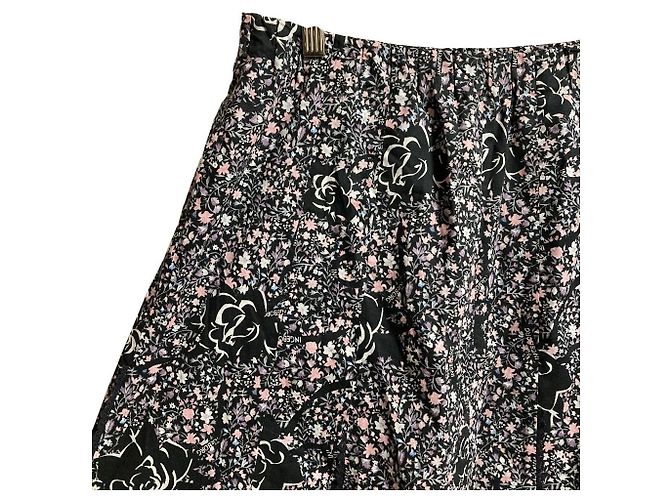 Autre Marque Falda larga floral Ingeborg Negro Rosa - vista 2