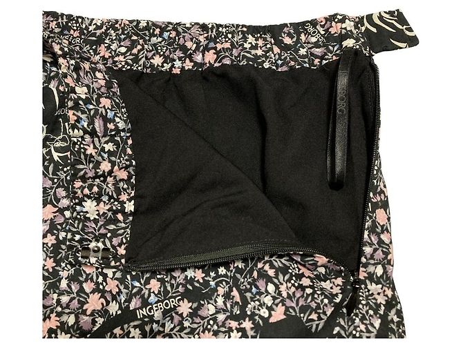 Autre Marque Falda larga floral Ingeborg Negro Rosa - vista 4