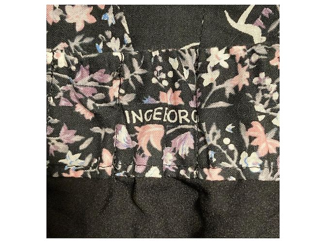 Autre Marque Falda larga floral Ingeborg Negro Rosa - vista 7