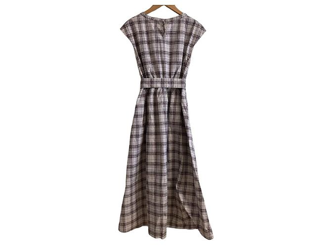 Autre Marque Noela ärmelloses Kleid mit Karomuster Braun - Ansicht 2