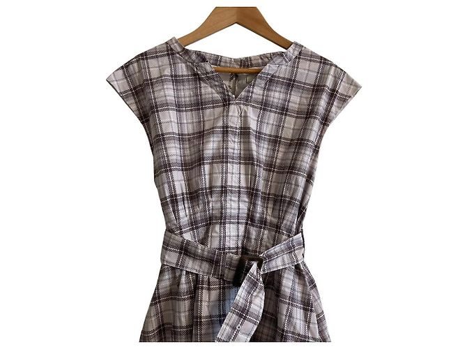 Autre Marque Noela ärmelloses Kleid mit Karomuster Braun - Ansicht 3