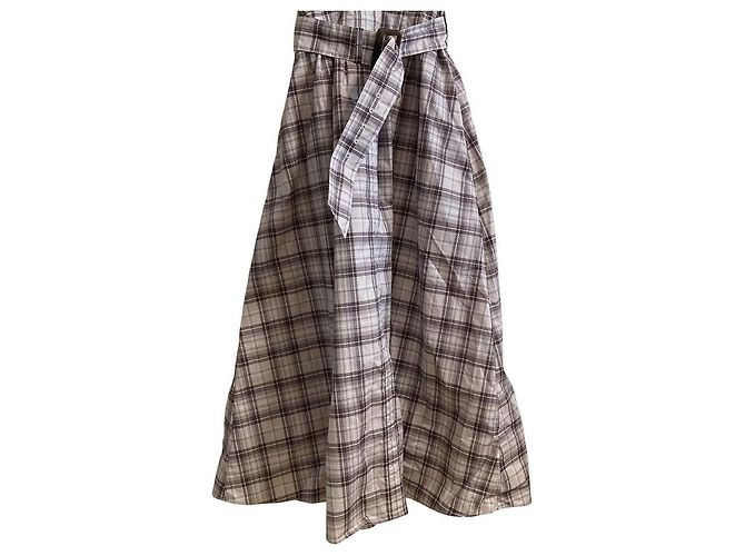 Autre Marque Noela ärmelloses Kleid mit Karomuster Braun - Ansicht 4