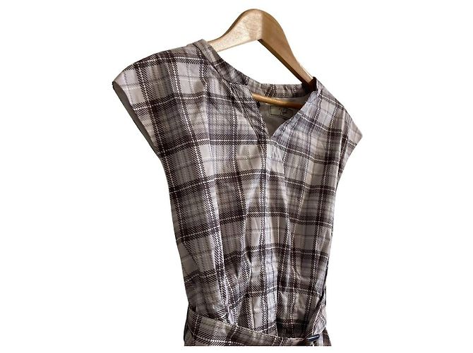 Autre Marque Noela ärmelloses Kleid mit Karomuster Braun - Ansicht 6