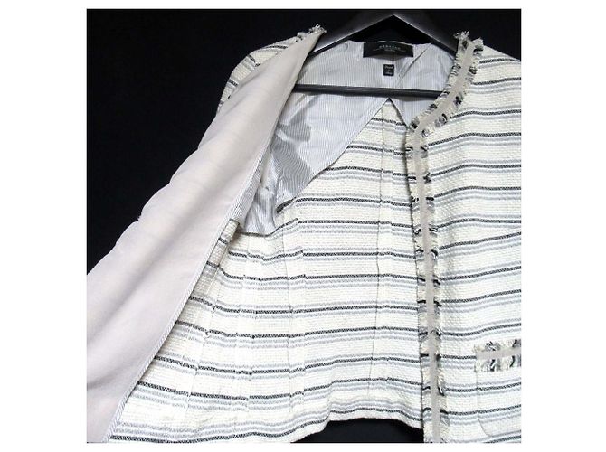 Chaqueta sin cuello de tweed lamé Max Mara Weekend Beige Crudo - vista 4
