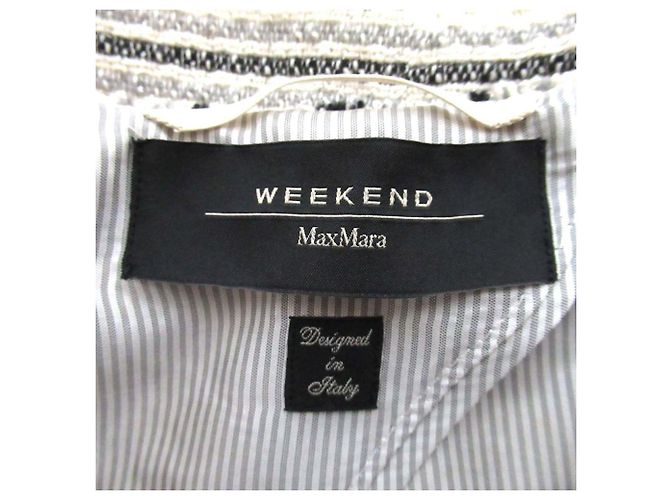 Chaqueta sin cuello de tweed lamé Max Mara Weekend Beige Crudo - vista 7