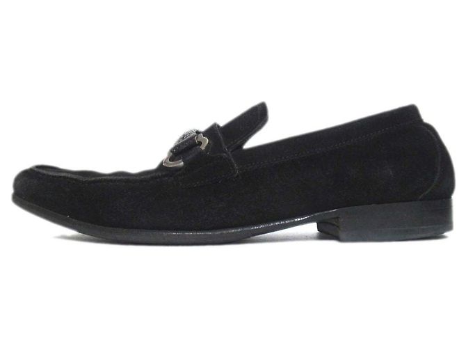 Mocassini in camoscio Gancini Salvatore Ferragamo Nero - vista 2