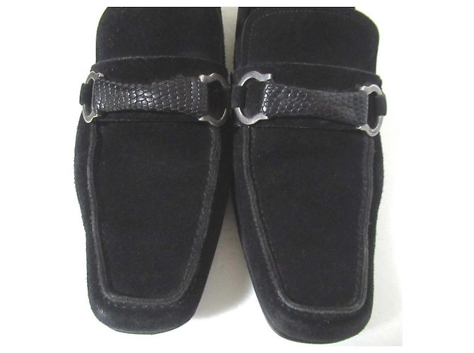 Mocassini in camoscio Gancini Salvatore Ferragamo Nero - vista 4