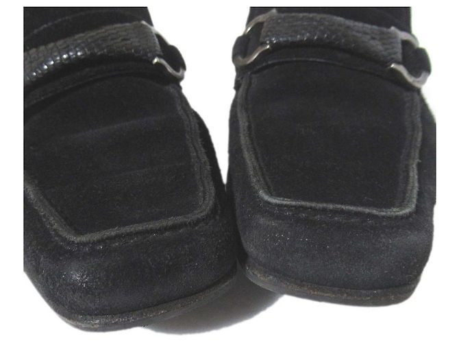 Mocassini in camoscio Gancini Salvatore Ferragamo Nero - vista 5