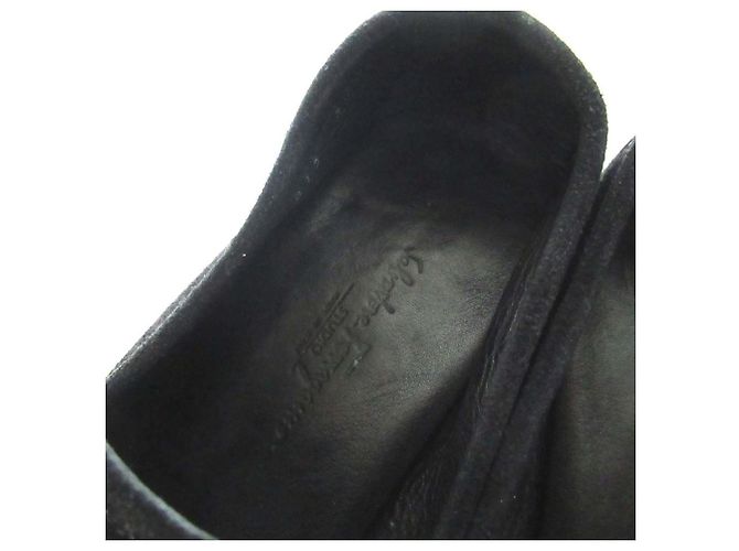 Mocassini in camoscio Gancini Salvatore Ferragamo Nero - vista 8