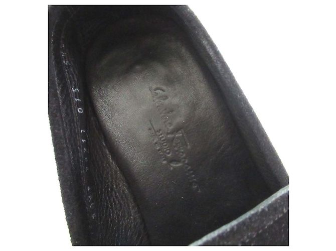 Mocassini in camoscio Gancini Salvatore Ferragamo Nero - vista 9